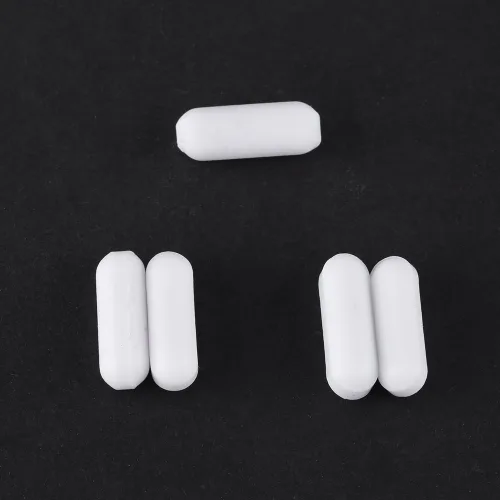 Miniatura 9 de Mezclador de pulgas magnético de PTFE de 5 piezas C5x15mm para soluciones de bajo volumen (1.7-6.8 fl oz) Lab Spinner White Small Stir Bar
