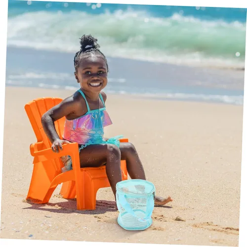 Miniatura 7 de Bolsa de playa para niños y niñas al aire libre, cubo de juguete de malla, organizador de almacenamiento de playa, guarda los juguetes en su lugar