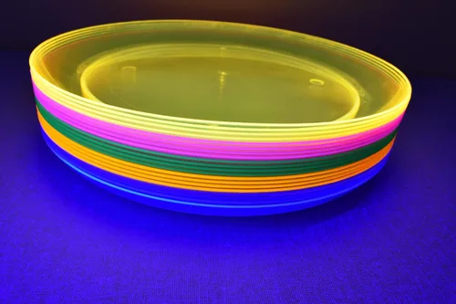 Miniatura 4 de DIRECTGLOW LLC Platos de fiesta reactivos Blacklight (20, 10.25 pulgadas)
