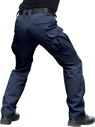 Miniatura 10 de Hiwise Pantalones tácticos elásticos para hombre, resistentes al agua, pantalones cargo Ripstop, ligeros para exteriores, pantalones de senderismo