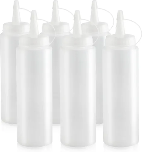 Miniatura 2 de Botellas compresibles New Star Foodservice 26115, de plástico, de 8 onzas, transparentes, paquete de 6