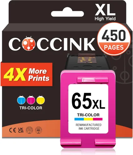 COCCINK 65XL para HP 65 Cartucho de tinta de color HP Envy 5000 5055 5052 5058 5070 Deskjet 2600 2620 2622 2624 2632 2652 2655 3720 3722 3772 3755