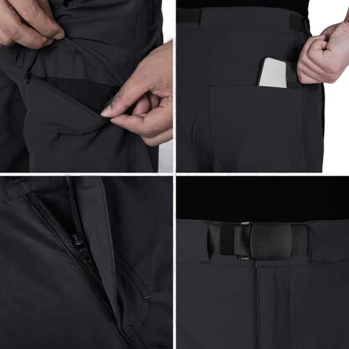 Miniatura 5 de FREE SOLDIER Pantalones de senderismo tipo cargo para hombre con cinturón, ligeros, impermeables, de secado rápido, tácticos, de nailon y elastano