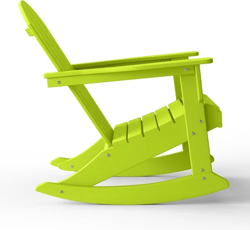 Miniatura 149 de WestinTrends Silla mecedora Malibu de poliéster para exterior/patio Adirondack, Negra