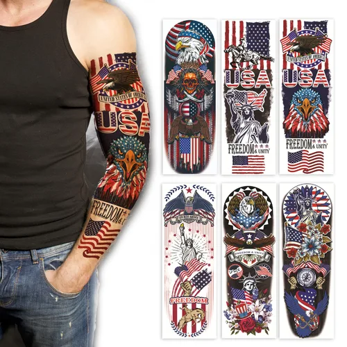 Miniatura 7 de Kotbs 6 hojas de tatuajes temporales de brazo completo, diseños florales realistas impermeables, serpiente, peonía, mariposa, tatuajes falsos