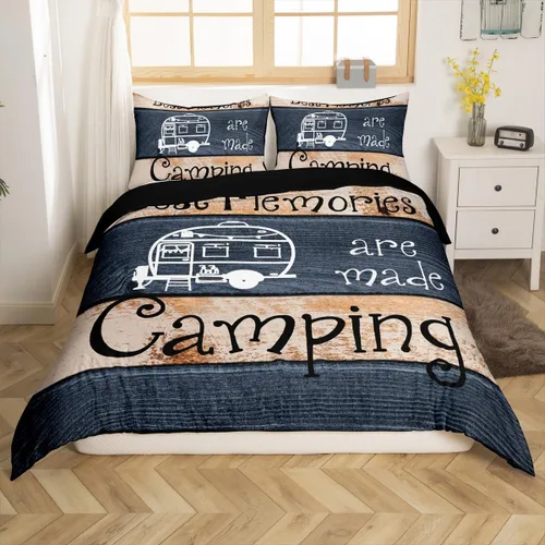 Miniatura 9 de Juego de ropa de cama de verano para remolques de viaje, playa hawaiana, camping, funda de edredón individual para niños, adultos, hombres