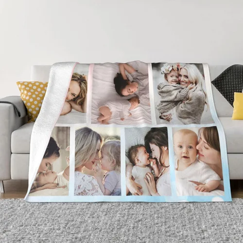 Miniatura 15 de Manta personalizada con foto, mantas de pollo personalizadas para niña, regalo de niño, manta familiar personalizada de franela polar con foto