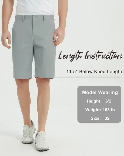 Miniatura 3 de Lesmart Pantalones cortos de golf para hombre, elásticos, de secado rápido, ajuste relajado, con rendimiento técnico