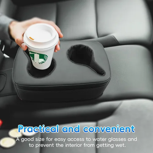 Miniatura 3 de MARCHFA Bandeja para portavasos para automóvil, soporte para bebidas para automóvil, SUV, organizador de asiento trasero, accesorios, soporte