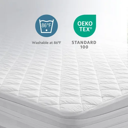 Miniatura 3 de YATAS BEDDING Perle - Protector de colchón acolchado, lavable a máquina y de fácil cuidado, protección y comodidad superiores, parte superior