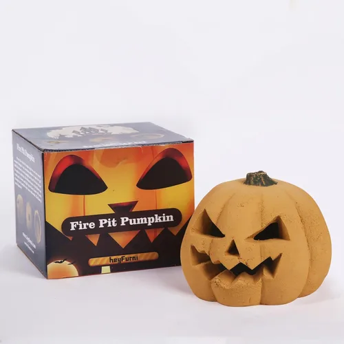 heyfurni Tronco de calabaza de cerámica ignífugo para hoguera, fogata, chimenea, hoguera, decoración de Halloween, para fuegos de propano, gel,