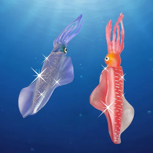 Miniatura 4 de Gemini&Genius 2 juguetes de calamares, animales bioluminiscentes marinos, juguetes de sepias, figuras de acción de animales marinos, regalo ideal 2