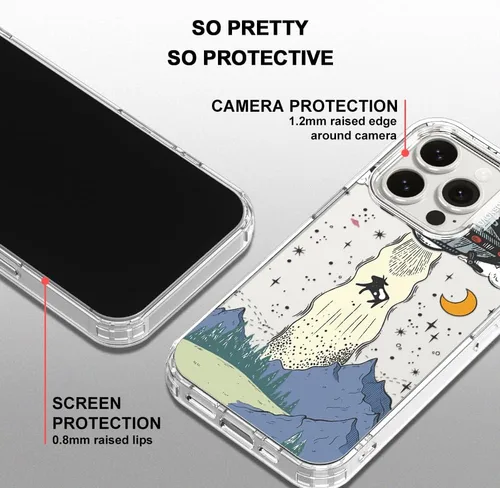 Miniatura 4 de MOSNOVO Funda para iPhone 15 Pro, [Buffertech protección contra caídas de grado militar de 6.6 pies] [Tecnología antidespegado] Diseño de funda
