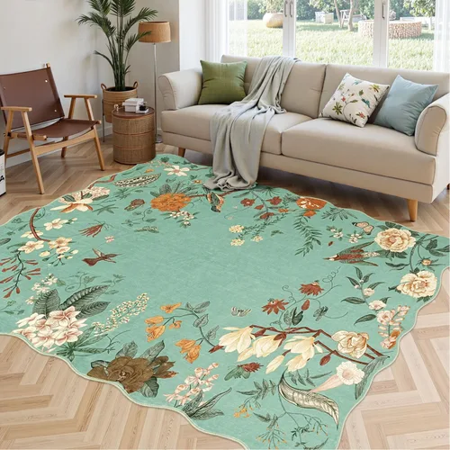 Miniatura 81 de Rugflix Alfombras de área de 8 x 10 pies para sala de estar, alfombra grande lavable, resistente a las manchas, pelo bajo, alfombra oscura moderna