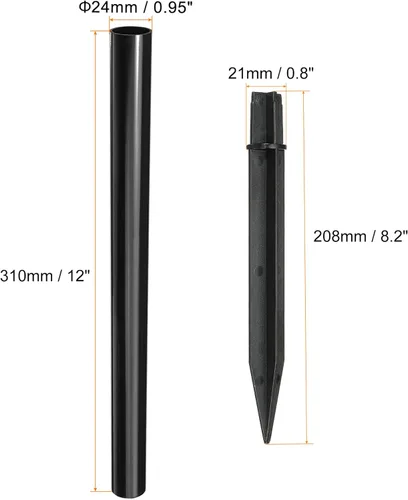 Miniatura 2 de MECCANIXITY Estacas de plástico para el suelo de 8.5 pulgadas con poste de extensión de repuesto para lámparas solares de antorcha de camino