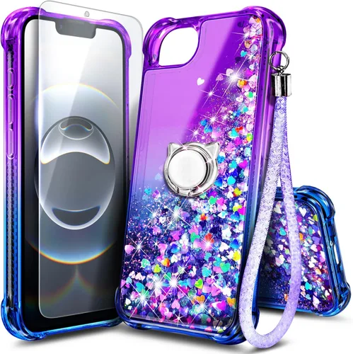 Miniatura 49 de NGB Diseñada para Funda de Teléfono iPhone 11, Morado/Azul Funda Bonita con Purpurina Líquida Brillante para Mujeres Niñas Niños con Protector