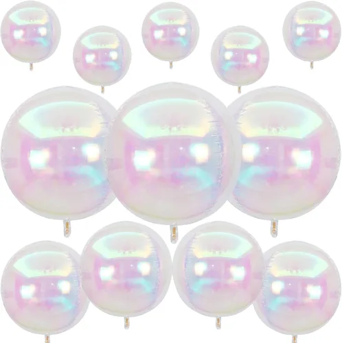 Miniatura 9 de 12 globos redondos de aluminio azul marino, globos de helio 4D de 22 pulgadas, 15 pulgadas, 10 pulgadas, globo de aluminio azul metálico