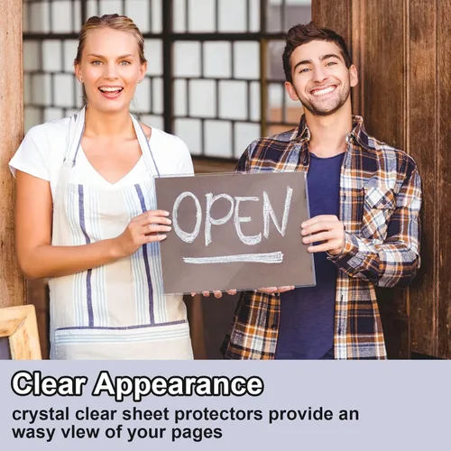Miniatura 5 de Teling 25 protectores rígidos de impresión de 8 1/2 x 11 pulgadas, fundas rígidas transparentes para páginas de papel de plástico, cubierta de hoja