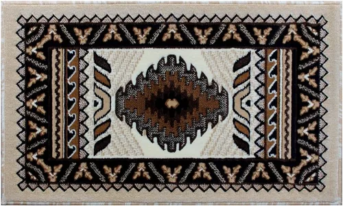 Miniatura 47 de Kingdom South West - Alfombra ovalada de nativos americanos, diseño bereber beige, D143 (3 pies x 4 pies 7 pulgadas, ovalada)