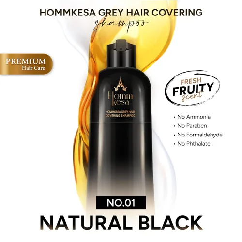 Miniatura 3 de Champú para cubrir el cabello gris Champú de tinte para cabello 3 en 1 para cabello gris, negro natural, 10.15 onzas líquidas Negro (Natural Black)