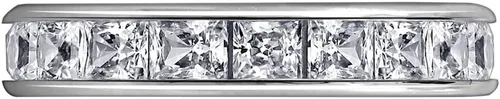 Miniatura 7 de Tienda Collection Platinum-Plated Sterling Silver Infinite Elements Cubic Zirconia Channel Princess-Cut All-Around Band Ring