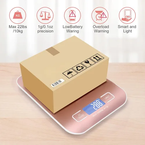 Miniatura 4 de Báscula de envío digital, panel de acero inoxidable, báscula postal portátil precisa para paquetes, pequeñas empresas, cocina, alimentos, hecha a