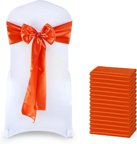Miniatura 36 de MDS Bandas de Satén para Sillas, Paquete de 50, 7"x108" Cada Una, Lazos Decorativos de Cinta para Respaldos de Sillas para Fiestas de Navidad, Cena