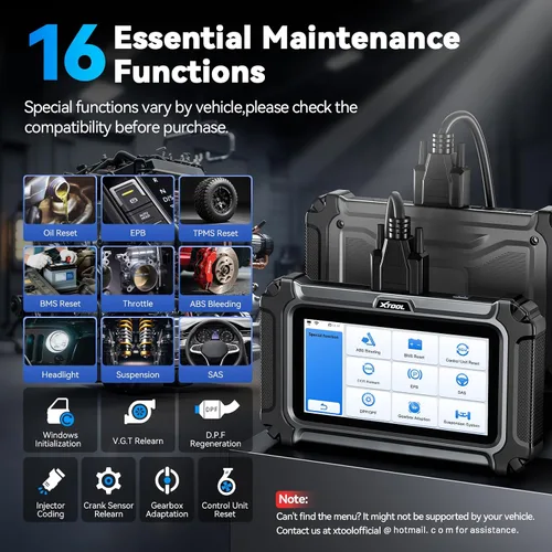 Miniatura 2 de XTOOL Escáner D5S OBD2 con pantalla táctil, lector de código para automóviles y camiones con 16 reinicios, sensor de manivela de reinicio
