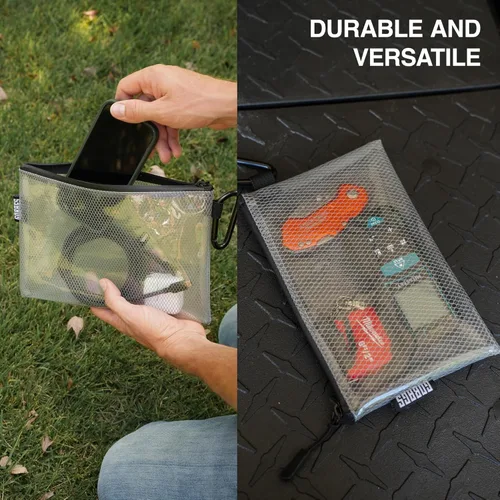 Miniatura 5 de GOBAGS Air Production Bolsa Mediana Transparente con Cremallera (Paquete de 4) – Organizador de Cables y Bolsa de Equipo de Viaje para Electrónicos