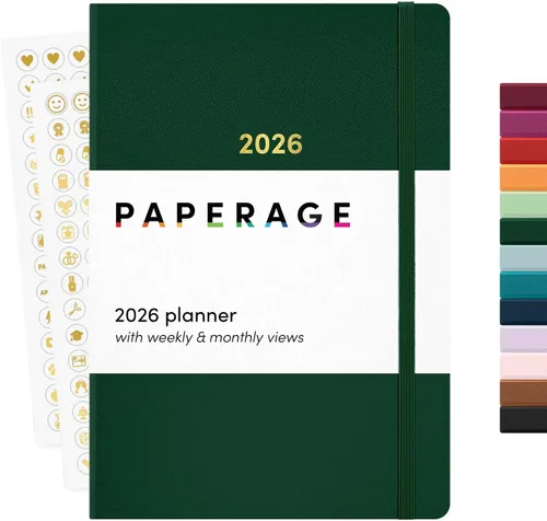 Miniatura 26 de PAPERAGE Agenda semanal y mensual 2026, 12 meses (enero de 2026 a diciembre de 2026), 5.6 x 8 pulgadas, agenda 2026 de tapa dura con hojas semanales