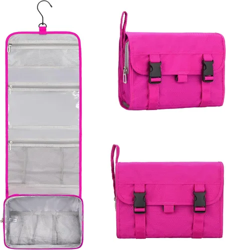 Miniatura 12 de Pequeña bolsa de aseo colgante para hombres y mujeres, organizador colgante portátil para kit de ducha de tamaño de viaje, accesorios de maquillaje