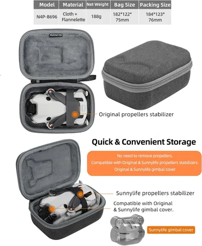 Miniatura 6 de Anbee Mini 4 Pro RC Drone Funda de transporte para drones, caja de almacenamiento compatible con DJI Mini 4 Pro RC Quadcopter