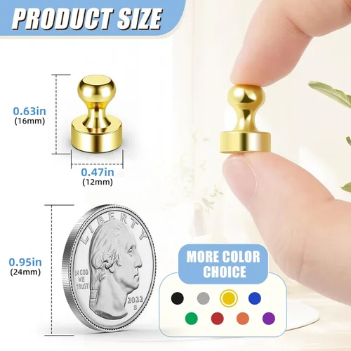 Miniatura 2 de FINDMAG Paquete de 16 imanes para refrigerador, imán de refrigerador, imanes pequeños para pizarra blanca, imán de neodimio fuerte, imán de tierras