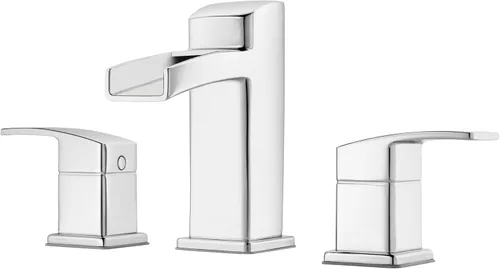 Miniatura 4 de Pfister LG49DF0K Kenzo - Grifo de baño de cascada de 2 manijas de 8 pulgadas en níquel cepillado, modelo de eficiencia hídrica cepillado níquel