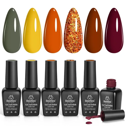 Miniatura 13 de Beetles - Esmalte de uñas de gel pastel, 6 colores, esmalte de gel macarrón, rosa claro, azul, verde, amarillo, morado, uñas suaves para todas