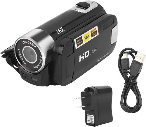 Miniatura 7 de Videocámara, cámara de video Full HD 1080P con cámara digital de 16 MP, pantalla LCD giratoria de 2.7 pulgadas, zoom digital 16X, videocámara