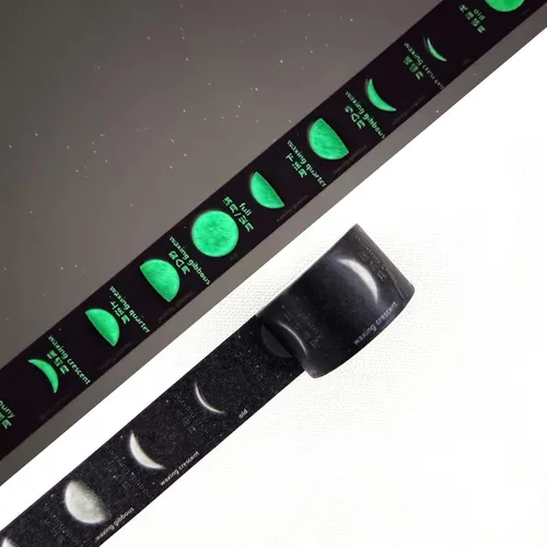 Miniatura 7 de YUBBAEX Juego de cinta adhesiva luminosa de galaxia Washi que brilla en la oscuridad, decoración para artes, manualidades, suministros de diario
