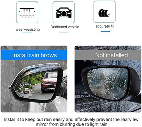Miniatura 2 de Car Rear View Mirror Eyebrow for Peugeot 308 for Kia Cerato Forskoda Yeti,Car Accessories Exterior 2pcs Car Rear View Mirror Rain Eyebrow Visor