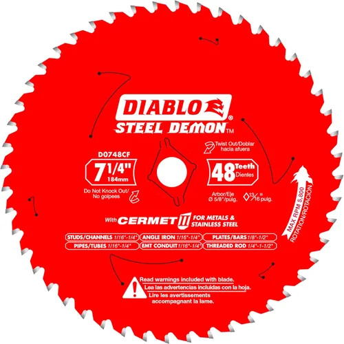 Diablo Steel Demon Cermet II - Hoja de sierra con molienda de triple chip y revestimiento de escudo permanente, ideal para corte de metal medio,