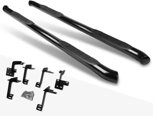 Miniatura 2 de (2 piezas) barras de paso Nerf redondas negras de 3 pulgadas compatibles con Ram 19-20 1500 Pickup Crew Cab