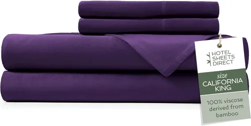 Miniatura 50 de Hotel Sheets Direct Juego de Sábanas de Cama de 4 Piezas, Tamaño California King, 100% Viscosa Derivada de Bambú, Juego de Sábanas con 2 Fundas