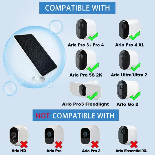Miniatura 2 de JJMASEE Cargador de panel solar para Arlo Pro 4/5S 2K, Ultra 2/XL, Pro 3/4 XL, Ultra/Go de 2 a 13 pies resistente a la intemperie cable magnético