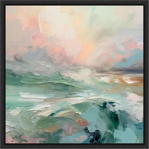 Miniatura 7 de Amanti Art Irena Orlov - Lienzo enmarcado para pared, 16 x 16 pulgadas, diseño de mañana rosa V, lienzo enmarcado para pared, obras de arte