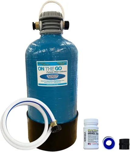 Miniatura 2 de On The Go OTG4-VM-DBLSOFT Suavizador de agua portátil compacto doble estándar de 16,000 granos con accesorios de latón seguros para agua potable