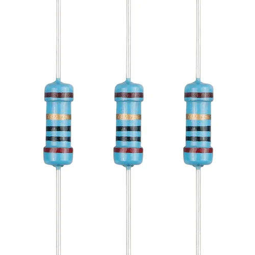 Miniatura 63 de 100 resistencias de 1 ohm 1/2 W (0.5 vatios) ±1% tolerancia de película metálica, resistencia fija de múltiples valores de resistencia opcional