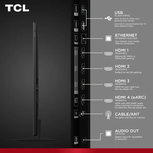 Miniatura 29 de TCL Serie QM7K de 55 Pulgadas Mini LED QLED 4K HDR 55QM7K, Modelo 2025 Pantalla Anti Reflejante de 120HZ-144HZ Smart Google TV Dolby Atmos