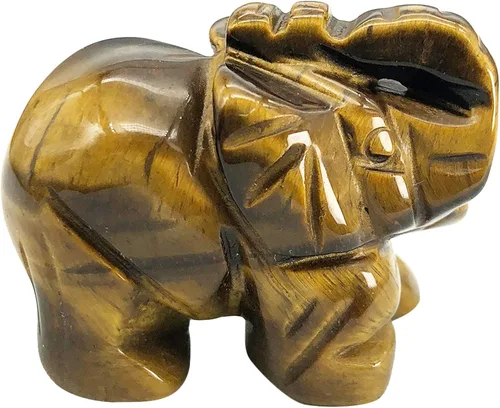 Miniatura 19 de Fekuar Figuras de elefante de cristal curativo talladas a mano de 1.5 pulgadas, escultura de estatua de animal de bolsillo de la suerte, decoración