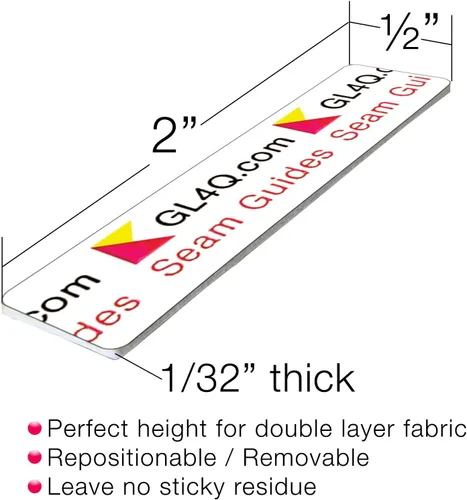 Miniatura 6 de Guidelines4quilting - Paquete de 6 guías de costura ½ x 2 x 1/32 pulgadas - Adhesivo extraíble y no deja residuos pegajosos (paquete de 2)
