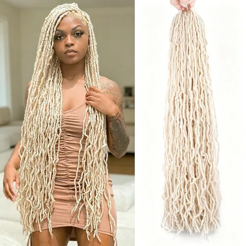 Miniatura 50 de 6 Paquetes Soft Locs Cabello de Ganchillo Pre Looped Faux Locs Trenzas de Ganchillo Goddess Locs Dreadlocs Cabello Sintético Para Mujeres Negras 1b