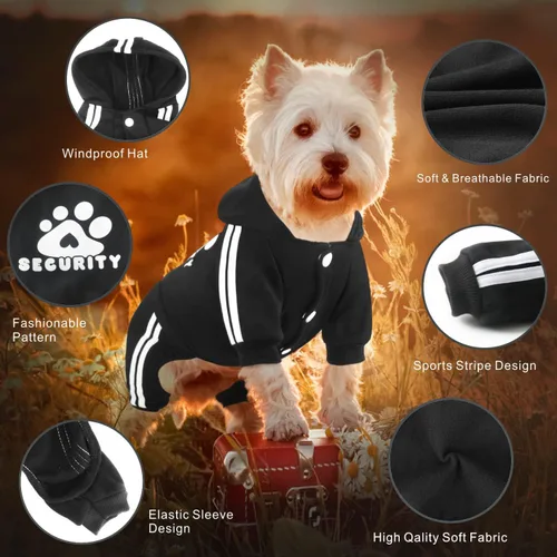 Miniatura 6 de Sudadera de seguridad con capucha para perros de 4 patas - Mono con sudadera - Sudaderas - Ropa suave y cálida para perros - Suéter con capucha
